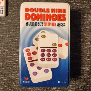 Dominoes Double Nines 9:9 set Complete Colored Tiles